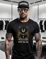 Grooveman “Trust No One” Black Collection T-Shirt – Luxury Streetwear Graphic Tee (Runs Big)