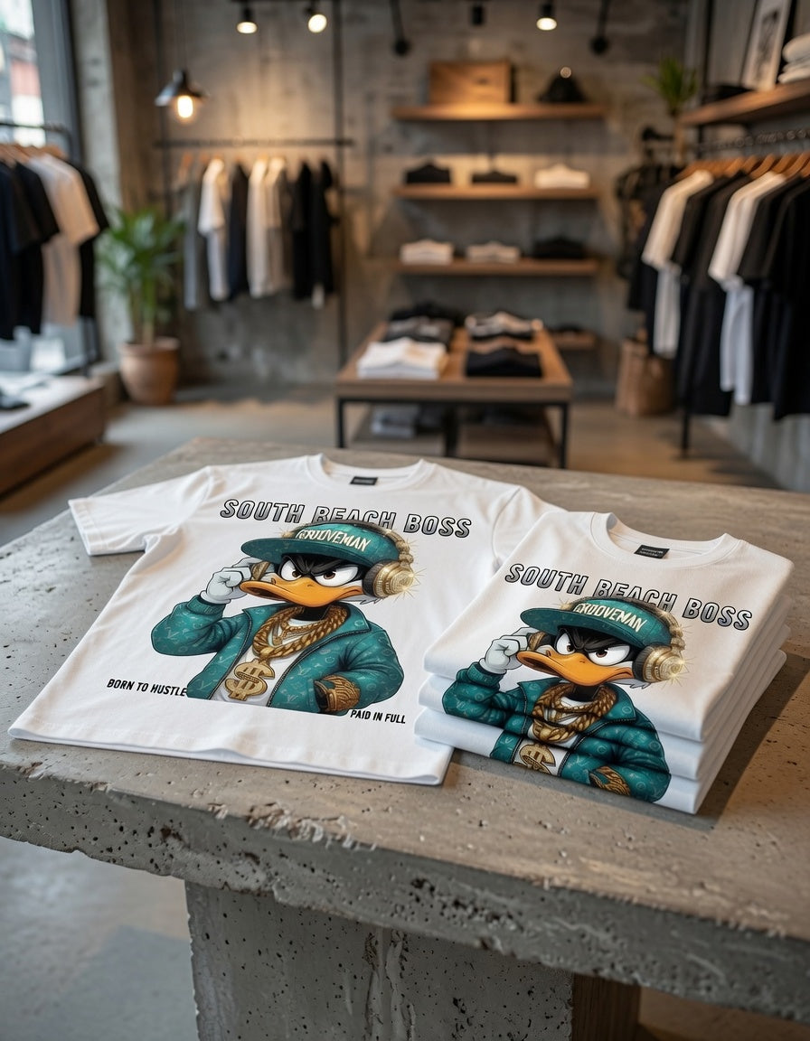 South Beach Boss Teal Edition Graphic T-Shirt – Limited Streetwear Tee