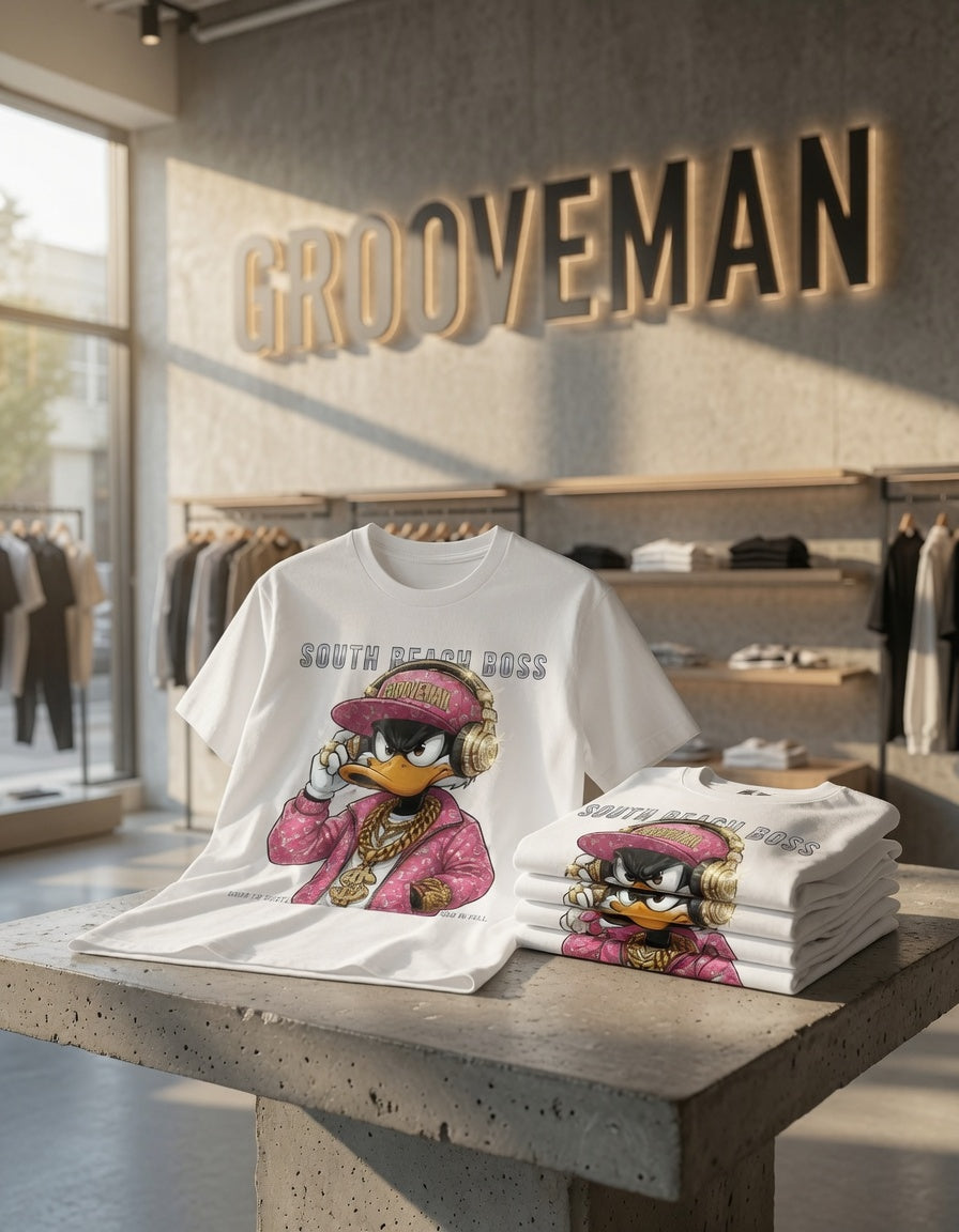 South Beach Boss Pink Edition Graphic T-Shirt – Limited Miami Streetwear Tee