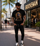 Grooveman Music Is The Answer DJ Teddy Bear Graphic T-Shirt
