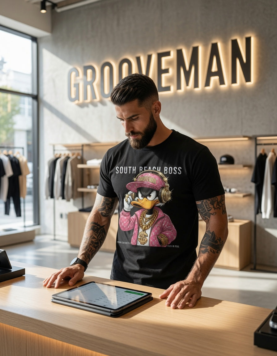 South Beach Boss Pink Edition Graphic T-Shirt – Limited Miami Streetwear Tee