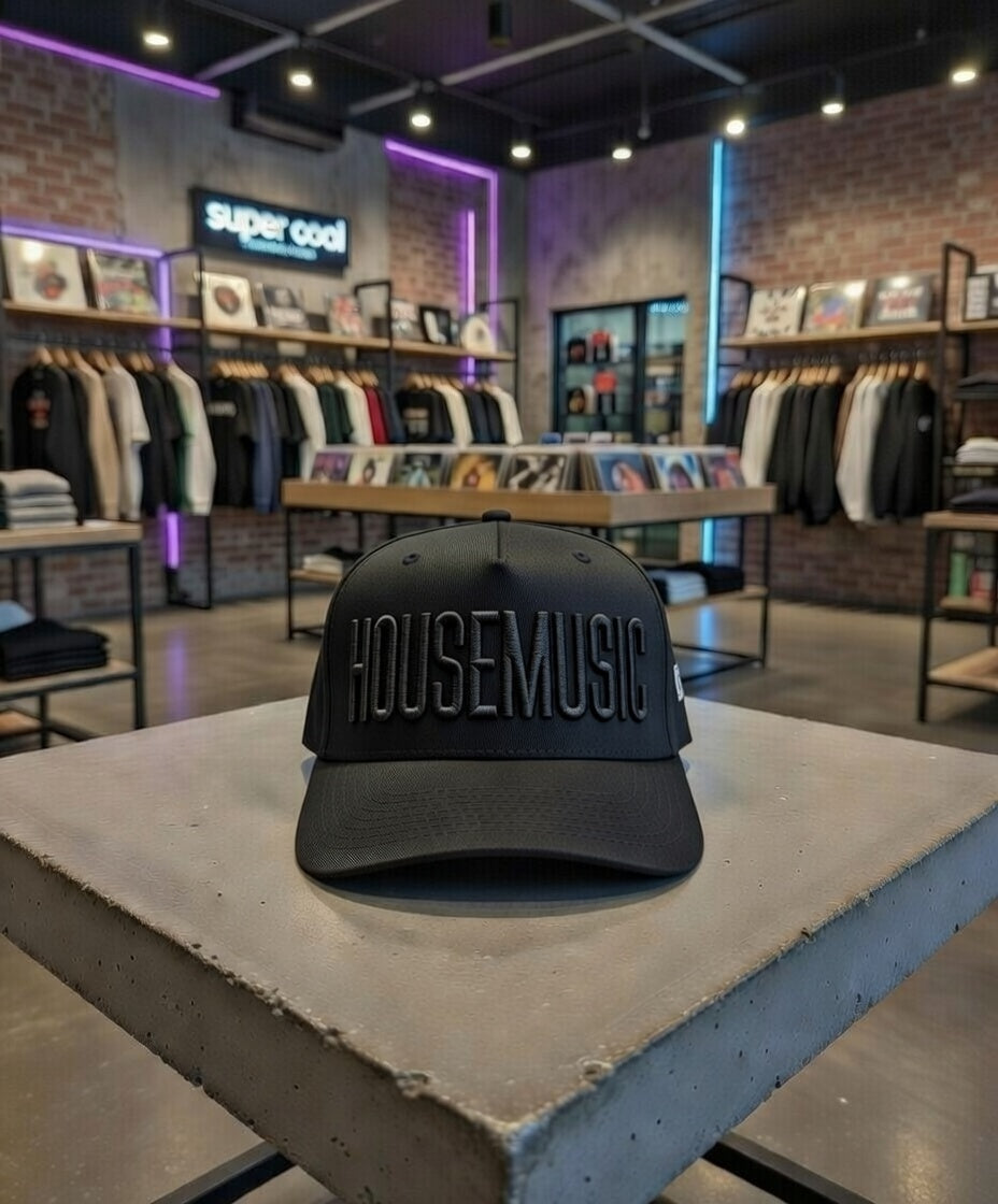 Grooveman Exclusive HOUSE MUSIC 3D Embroidered DJ Cap — Black Snapback