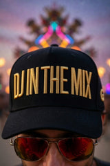 DJ In The Mix 3D Embroidered Snapback Hat – Black DJ Cap