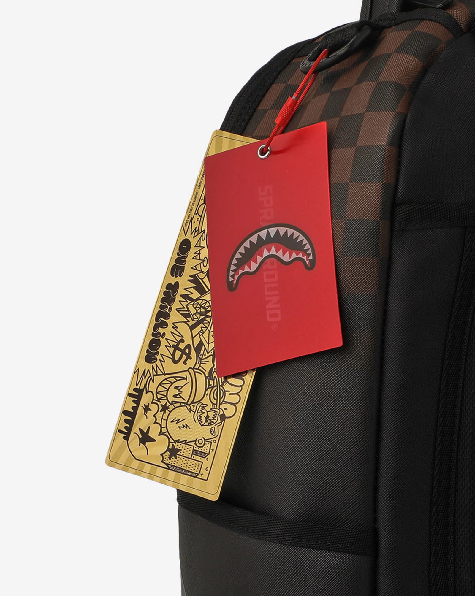 Sprayground Brown Check Ghost Drip Backpack