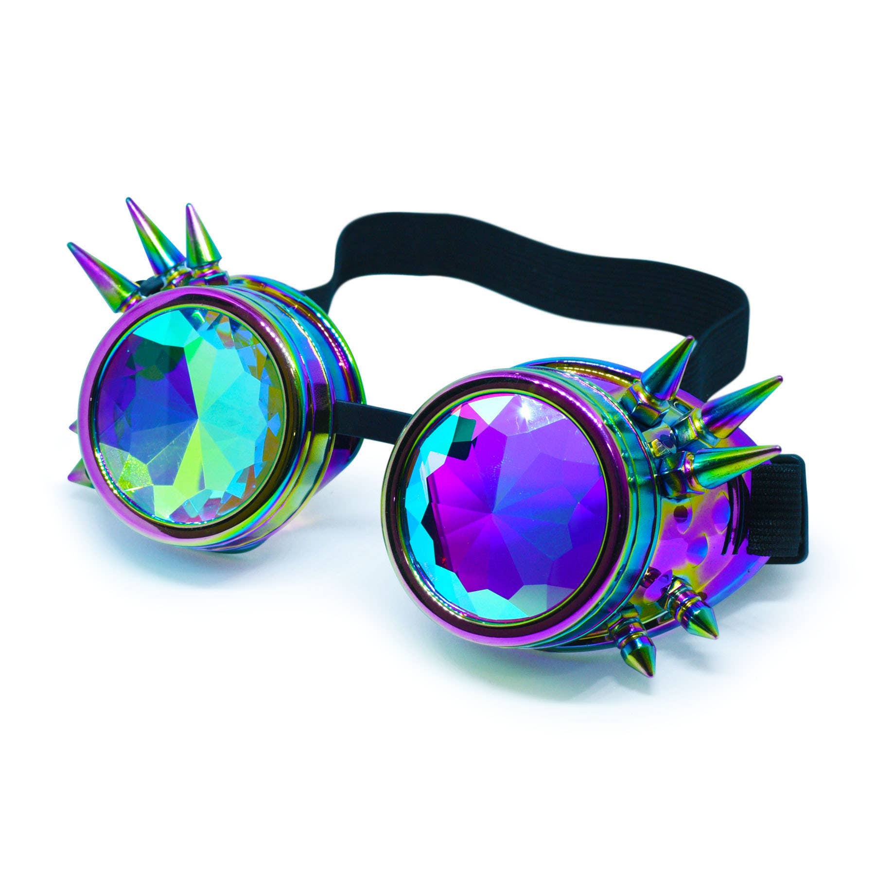 Iridescent Rainbow Kaleidoscope Steampunk Goggles