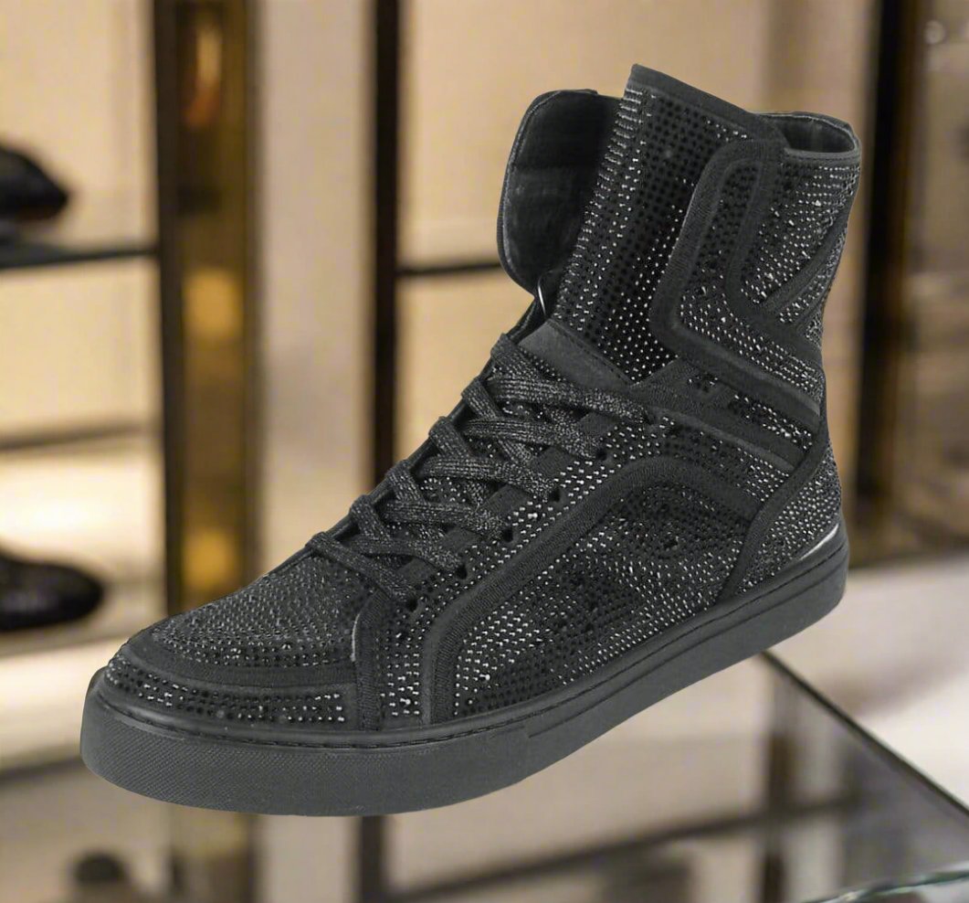 Black_Rhinestones_High_Top_Sne  display picture 1