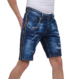Short Blue Denim with Zipper on the side