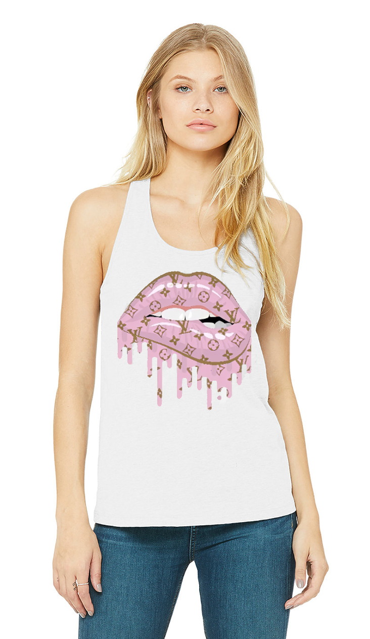 DTG Tank Top | Lips Pink Full Color