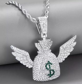 Money Wings Bag Pendant Necklace