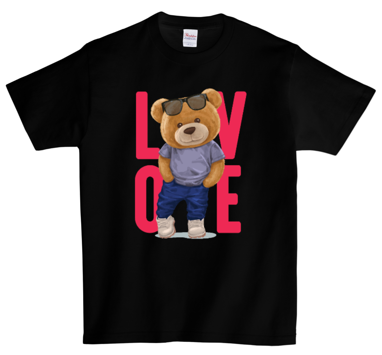 DTG T Shirt | Teddy Love Full color Edition Black