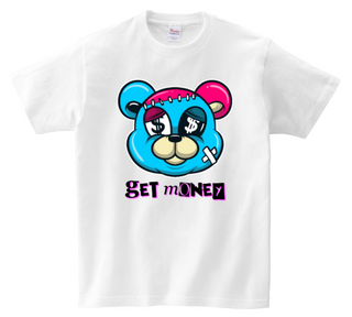 DTG T Shirt | Teddy Face Get Money Full color Edition