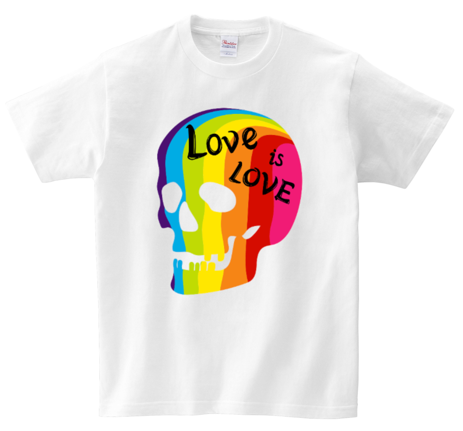 Skull Love is Love Rainbow DTG T Shirt | Full color Edition
