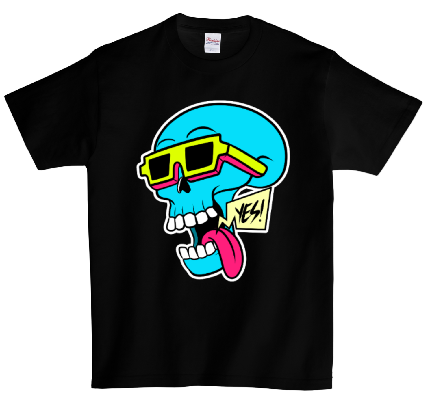 Skull Blue Tongue DTG T Shirt | Full color Edition
