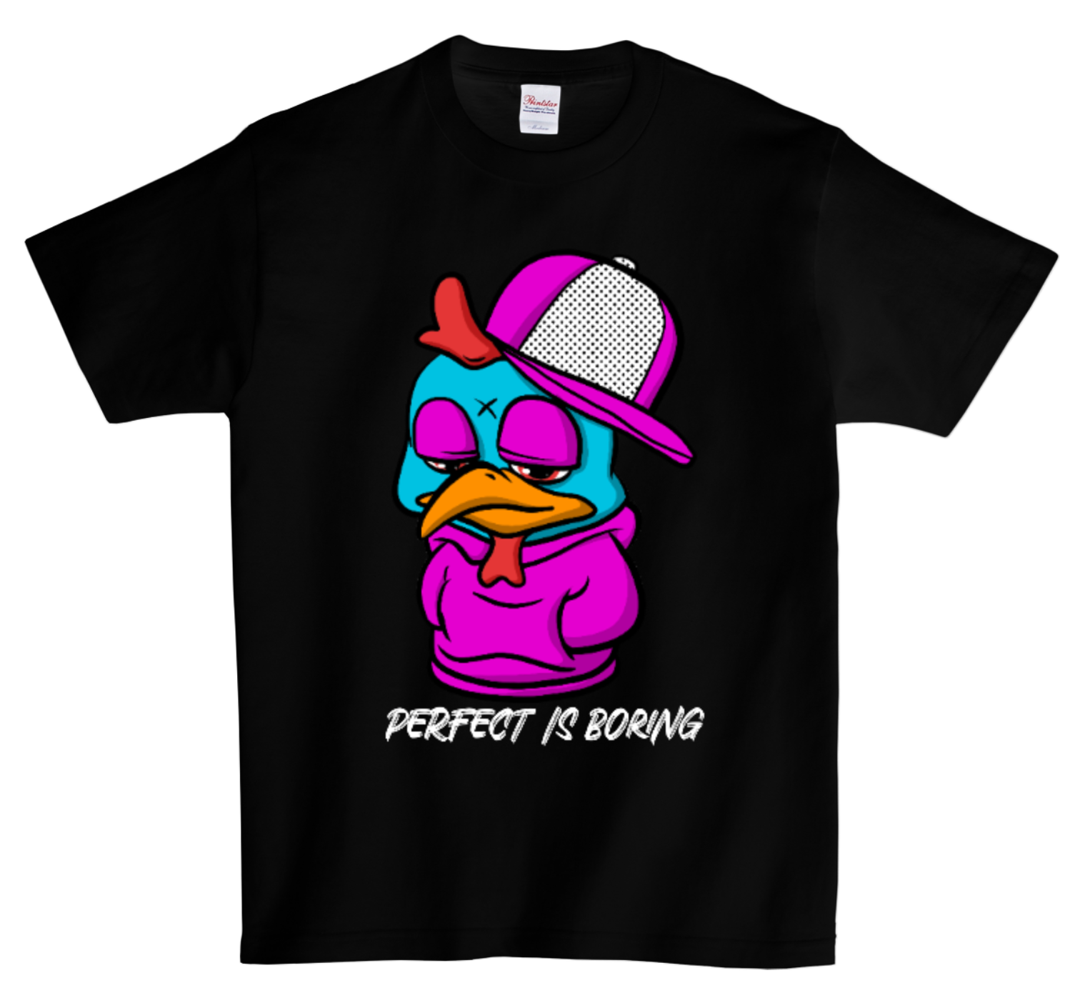 DTG T Shirt | Perfect is Boring Chicken Pop Full color Edition