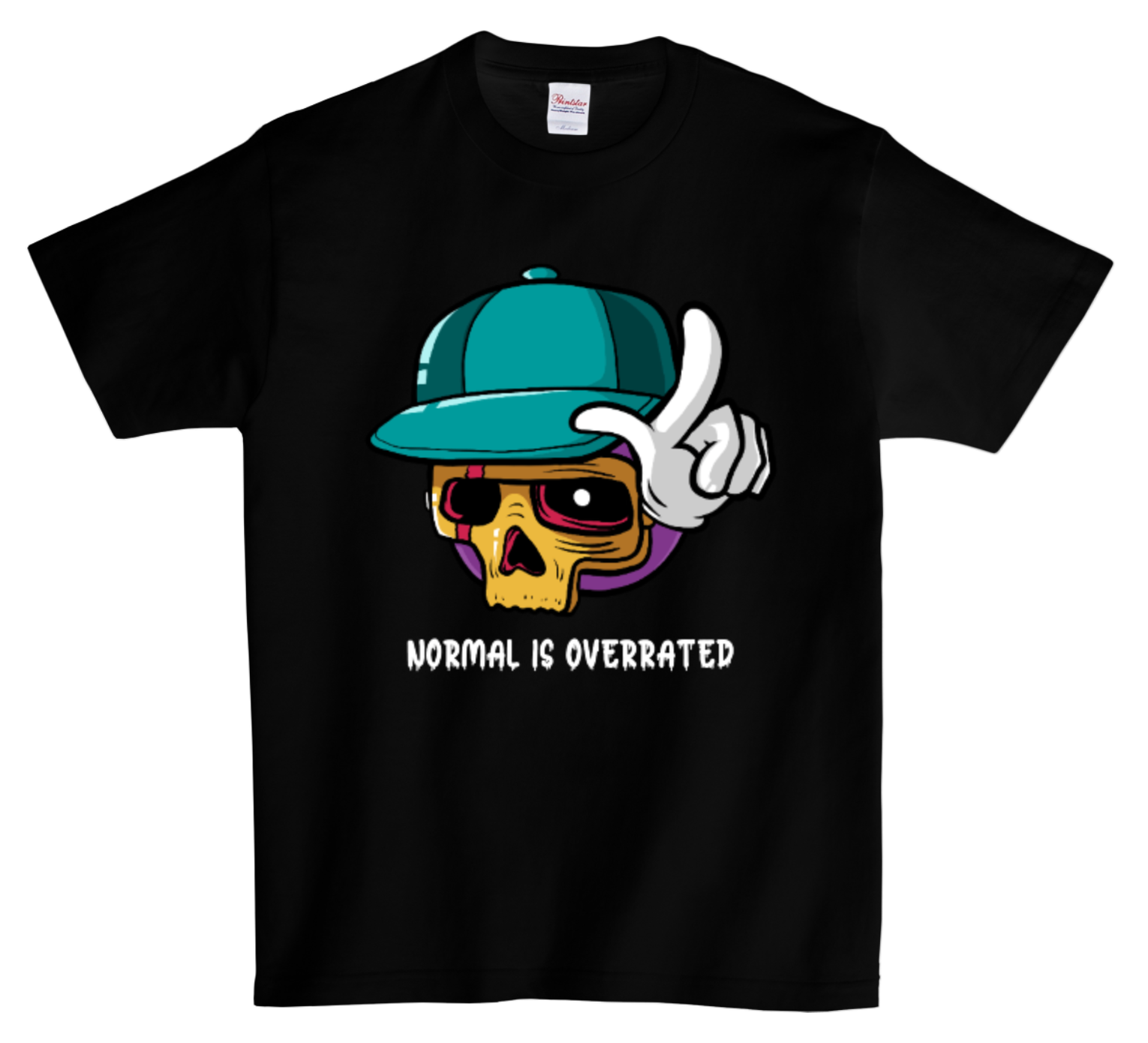 DTG T Shirt | Skull Normal is Overrated Full color Edition