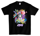 Lion King Black and White DTG T Shirt | Full color Edition