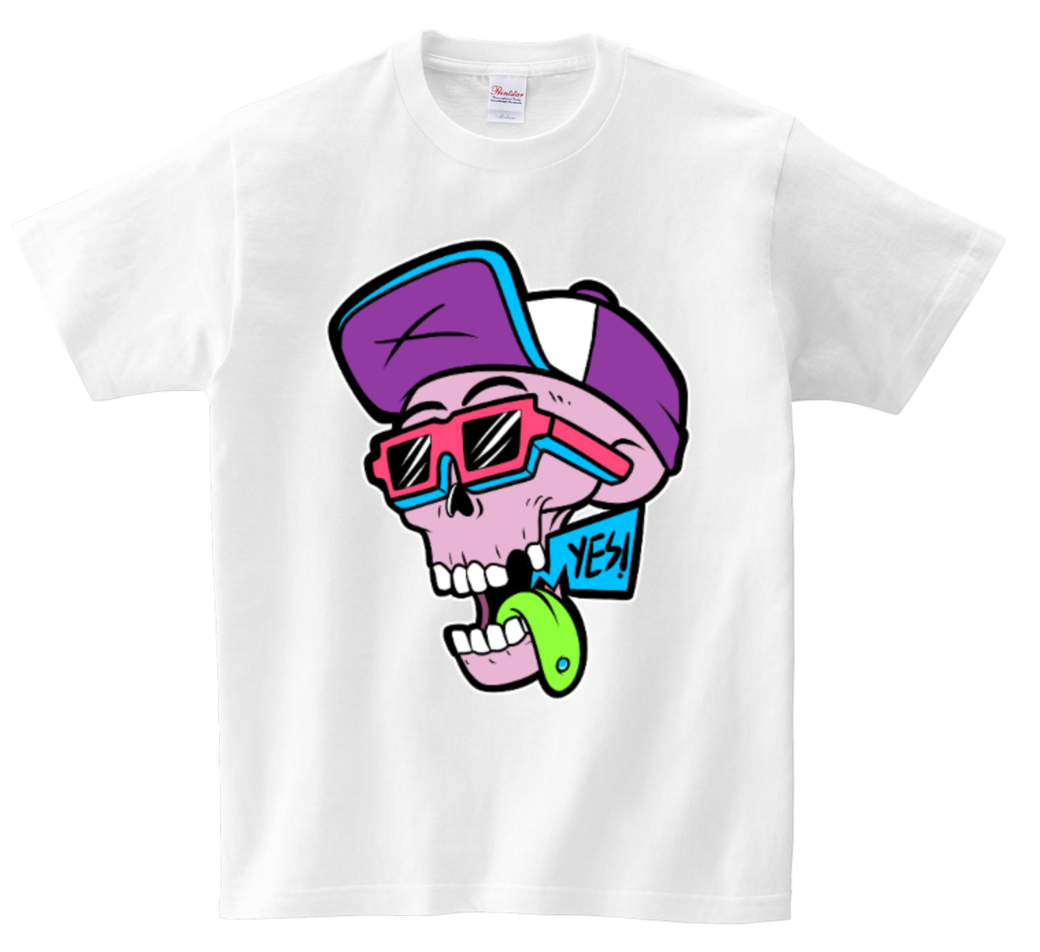 DTG T Shirt | Skull Purple Pink Tongue Full color Edition