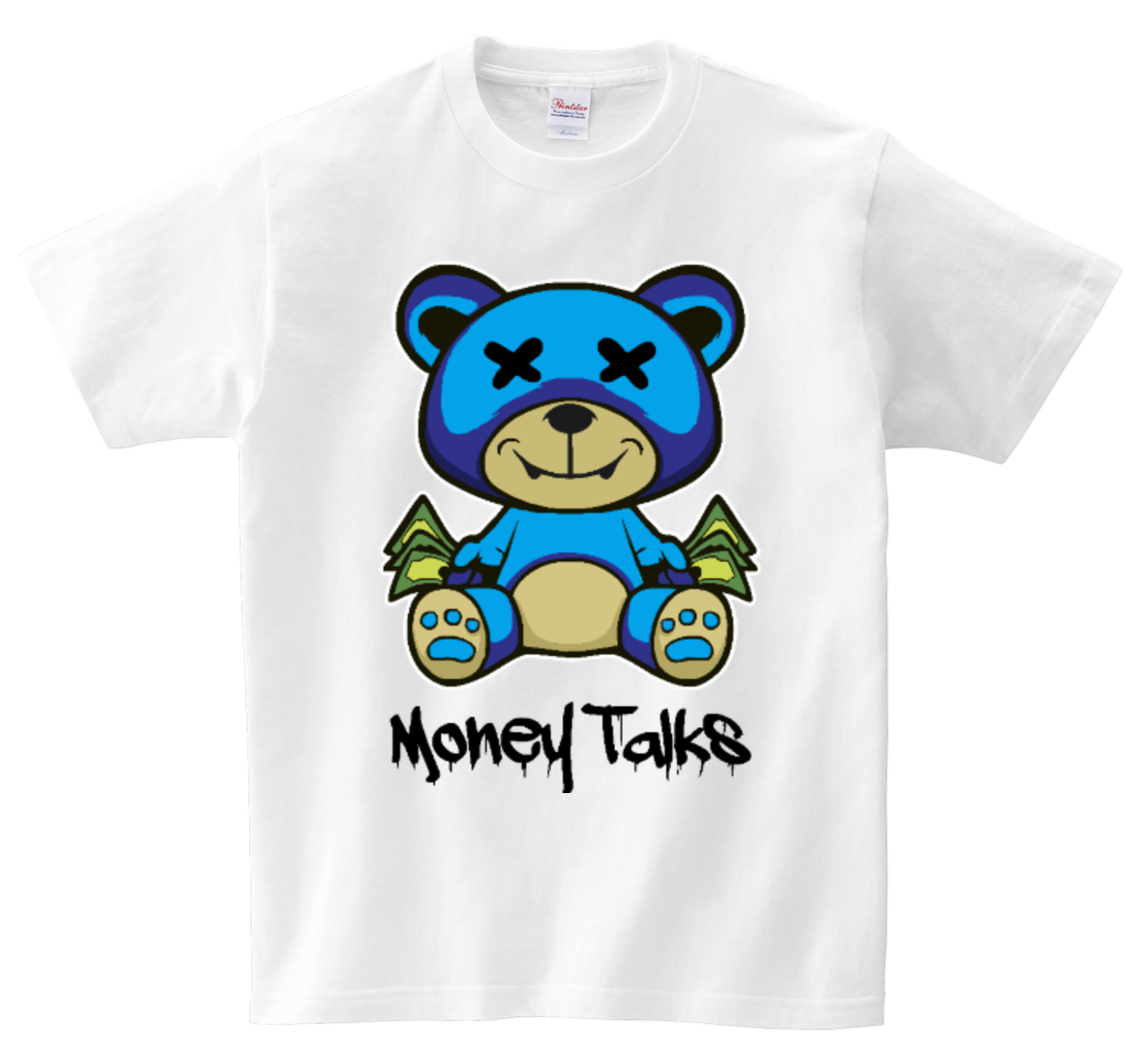 Teddy Money Talks Blue DTG T Shirt | Full color Edition