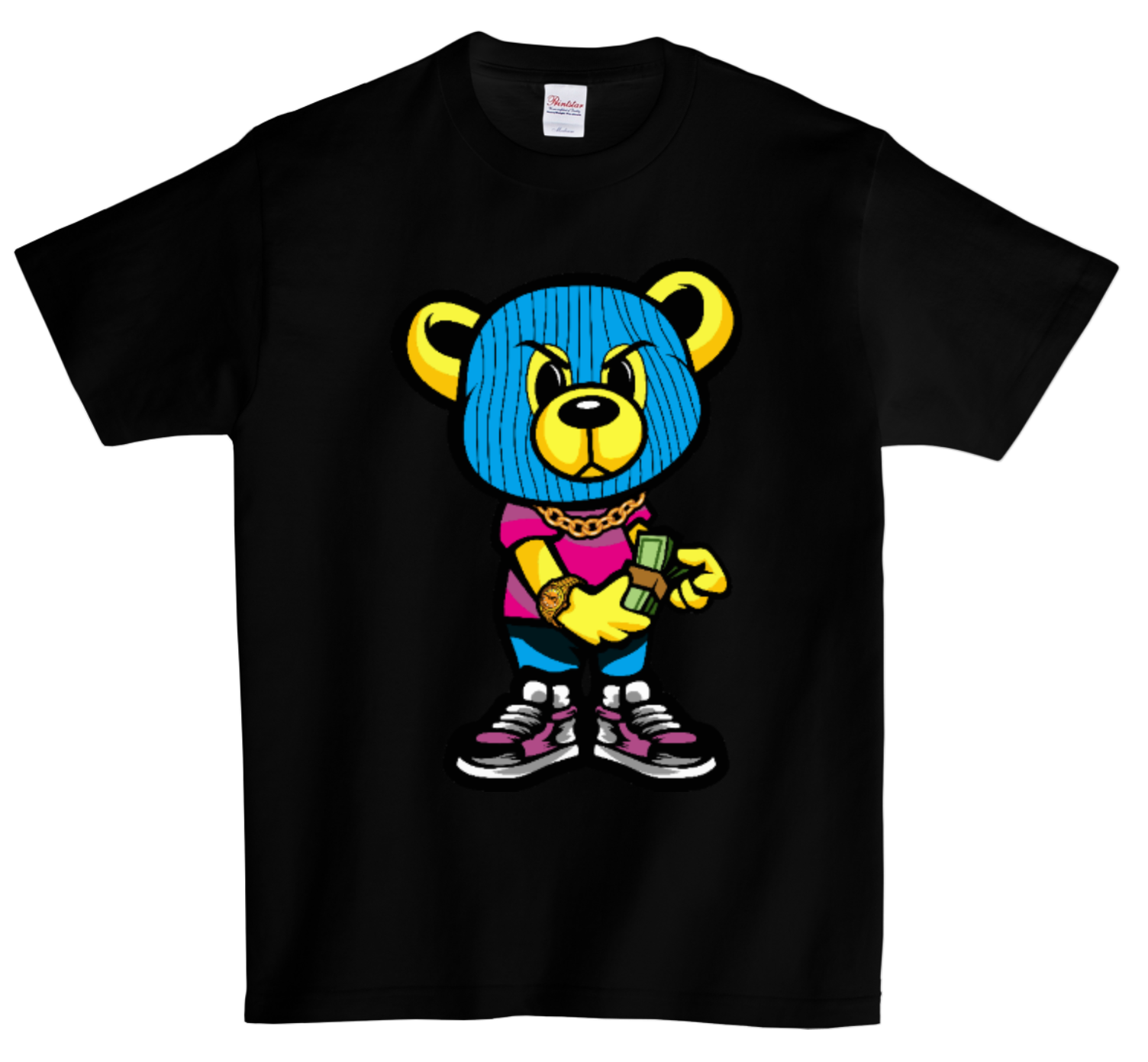 Teddy gangster Blue Beanie DTG T Shirt | Full color Edition