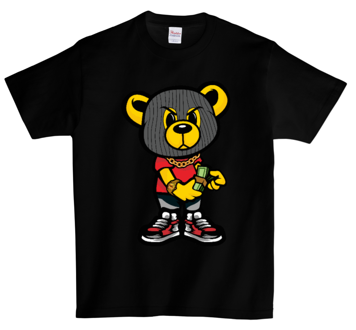 Teddy gangster Grey Beanie DTG T Shirt | Full color Edition