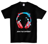Headphones Born to be Blue DTG T Shirt | Full color Edition