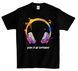 DTG T Shirt | Headphones Born to be Yellow Full color Edition