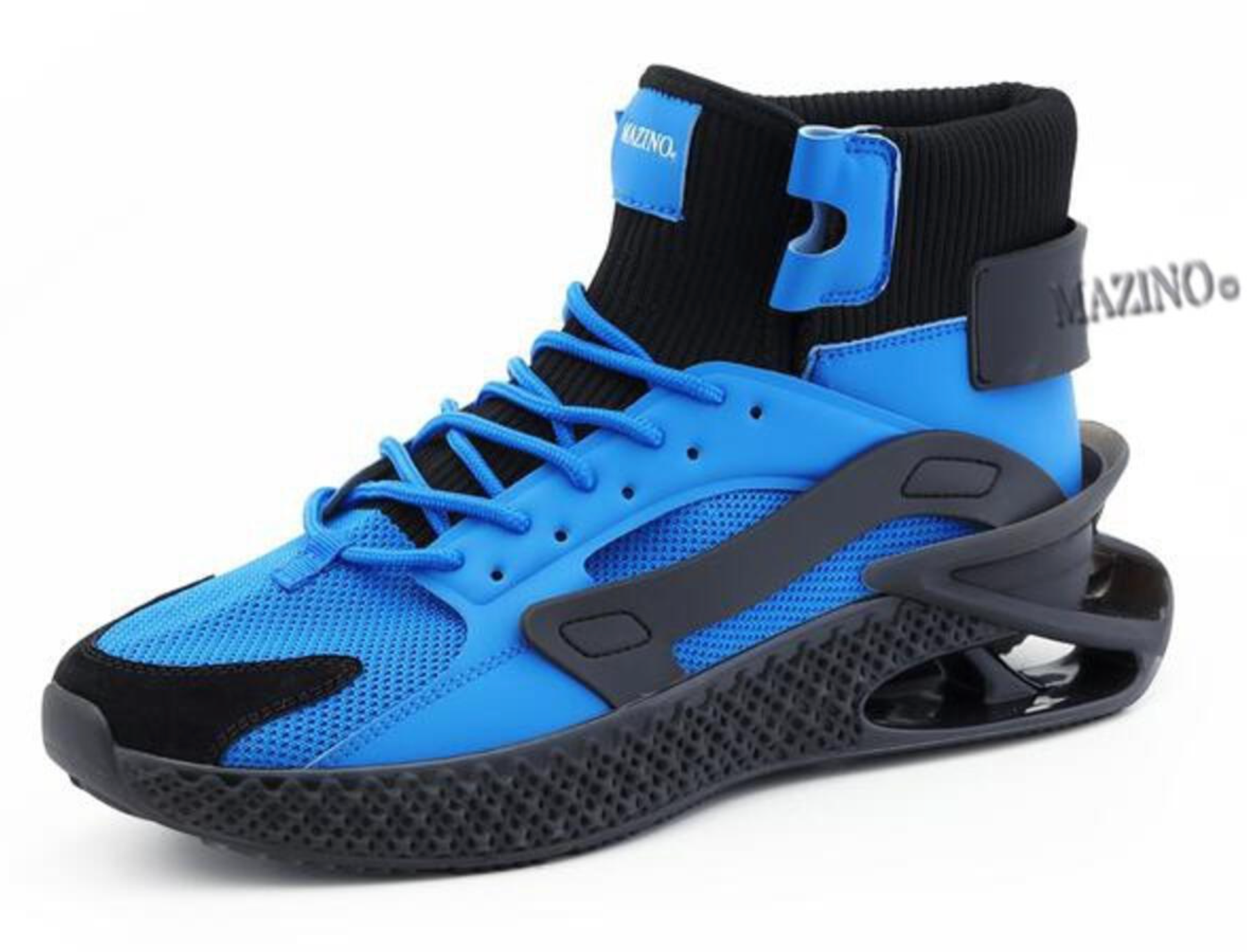 Mazino Aventurine Black Royal Blue Chunky High Top Sneakers - Men