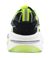 Mazino Chrome Black Neon Yellow Chunky High Top Sneakers - Men
