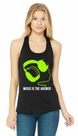 DTG Tank Top | Music is the Answer Full Color Lime
