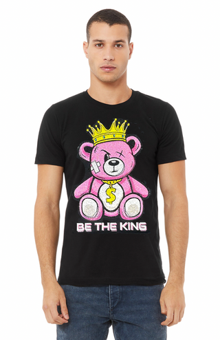 Rhinestones Full T Shirt | Teddy Be the King Pink