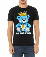 Rhinestones Full T Shirt | Teddy Be the King Light Blue
