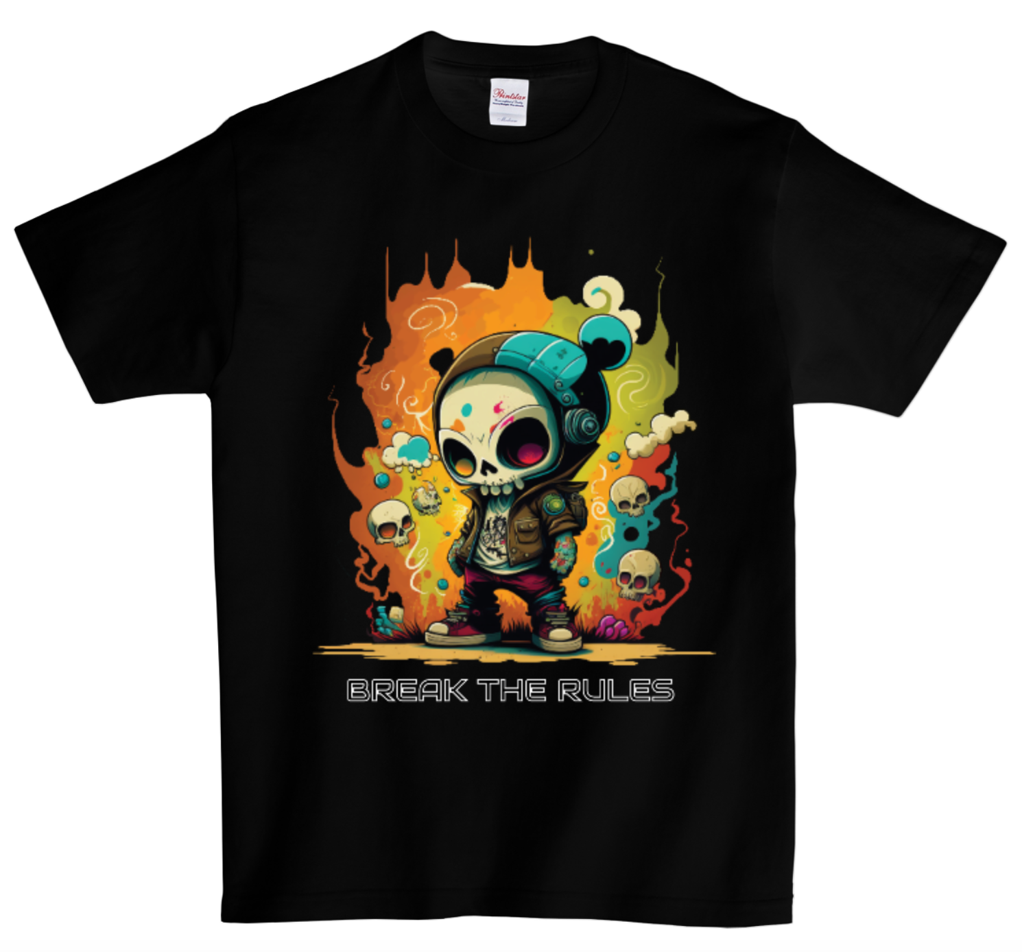 Skull T Shirts Break the Rules DTG Full color Edition