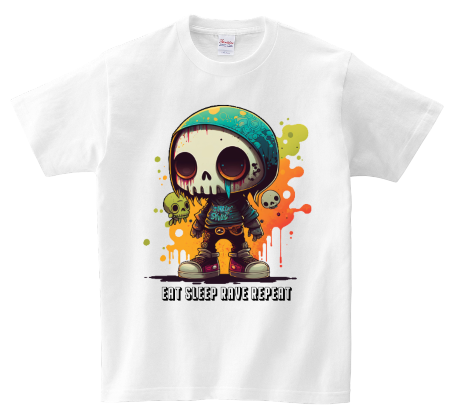 Eat Sleep Rave Repeat T-Shirts Graffiti Skull DTG Full color Edition