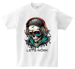 Skull Let's Work DTG T Shirt