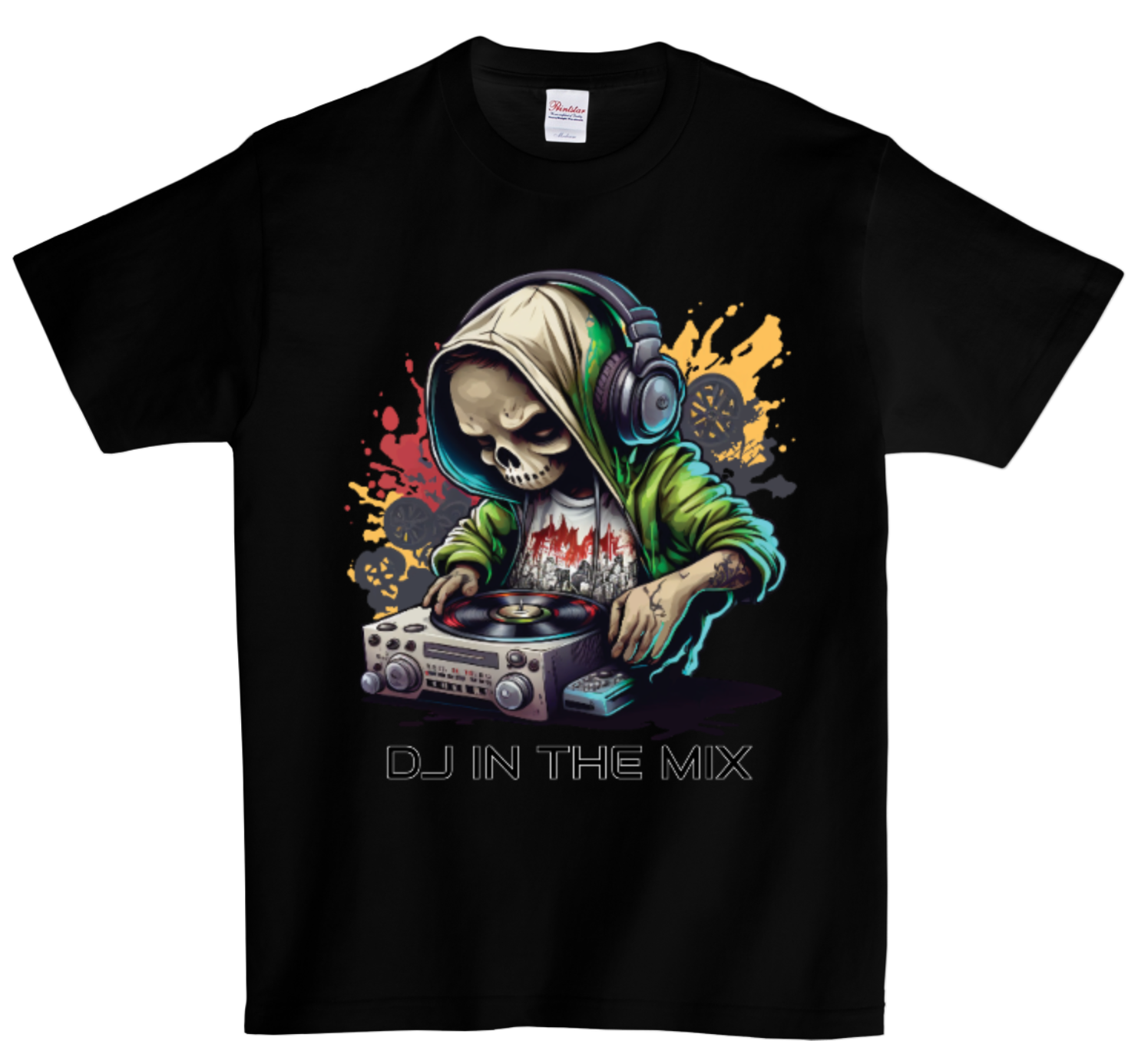 Dj in the Mix Skull DTG T Shirt