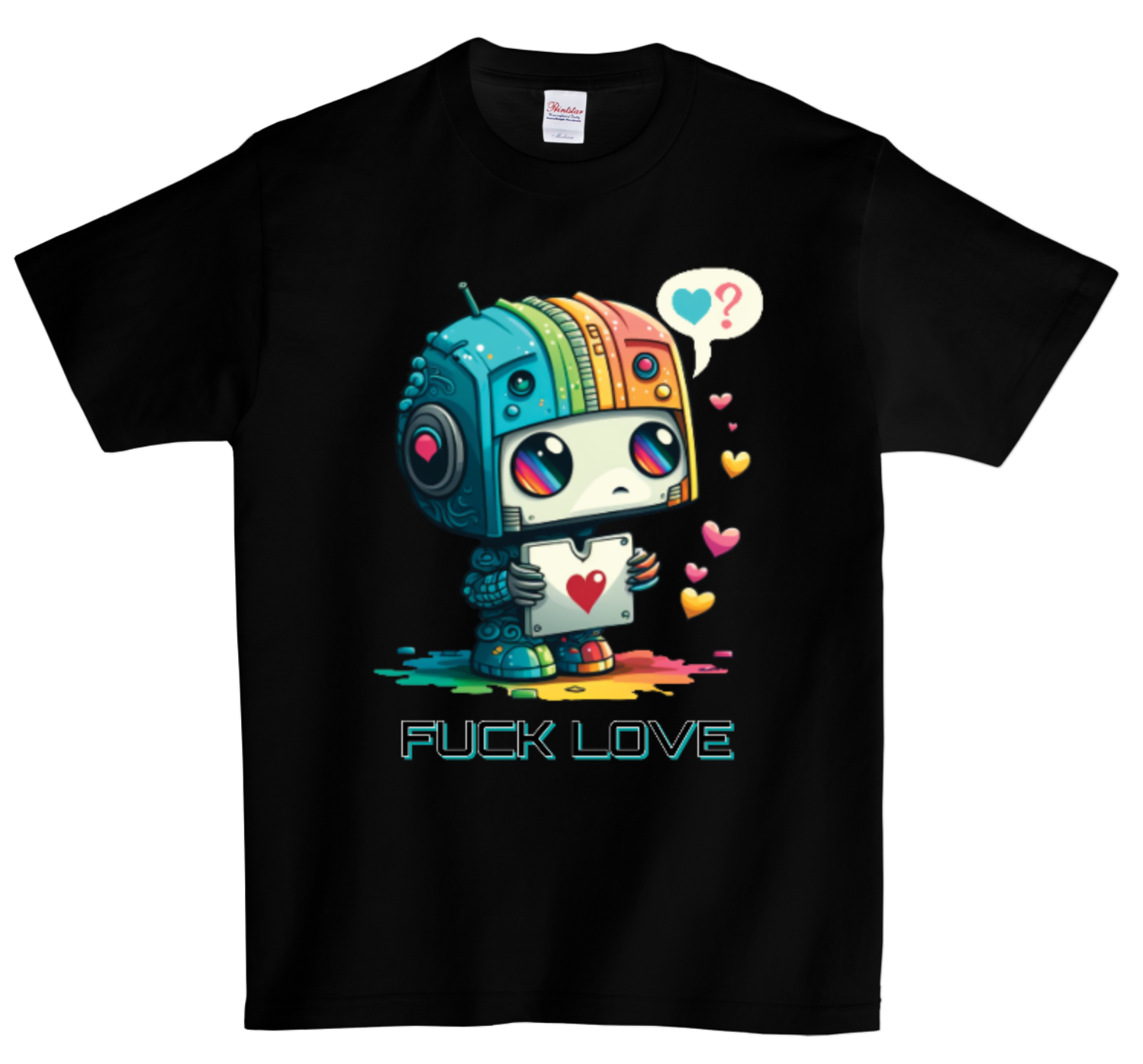 Fuck Love T-Shirts Robot DTG Full color Edition