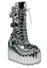 YRU Shoes Dune Moto Platform Metallic Silver