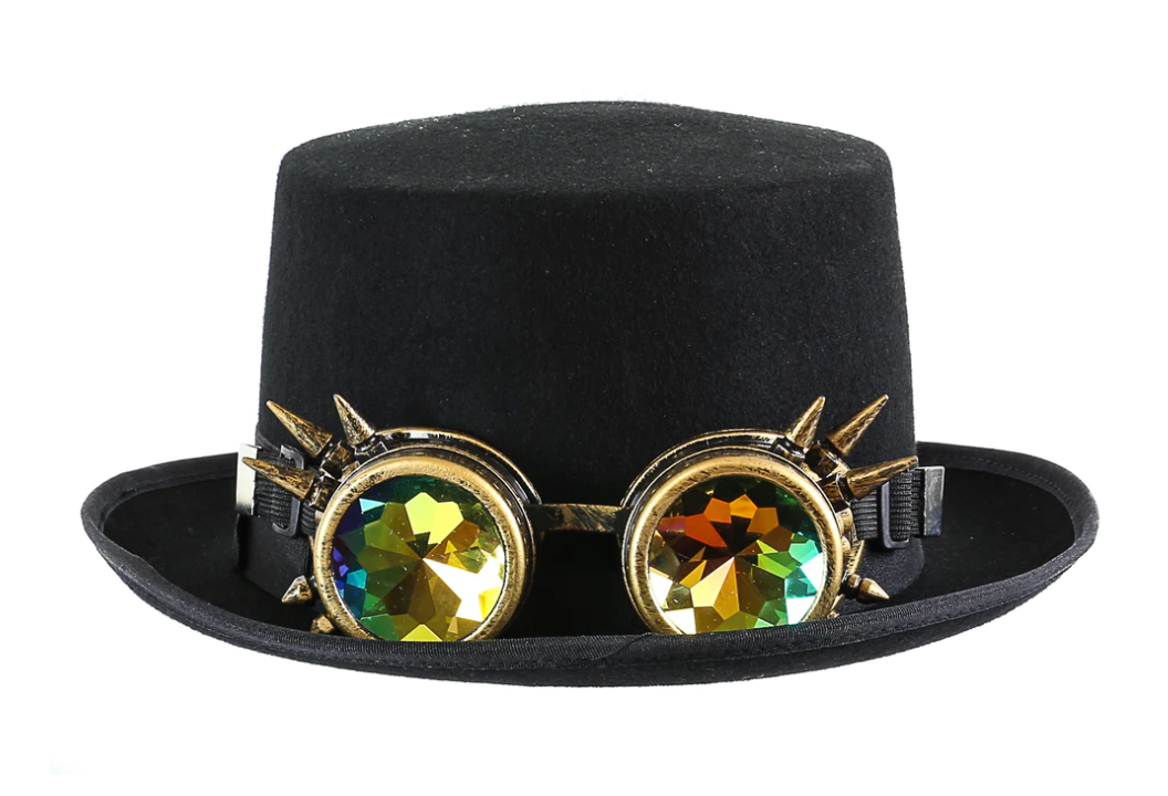 Festival Top Hat with Spiked KALEIDOSCOPIC GOGGLES