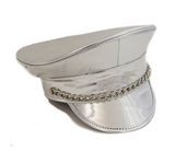 Festival Patent Silver Hat - Captain Hat