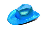 Neon Sparkly Glitter Space Holographic Cowboy Hat - Grooveman Music