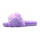Cape Robbin Shoes Fur Lilac With Mini Rhinestones Sandals
