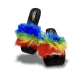 Cape Robbin Shoes Fur Multicolor Sandals