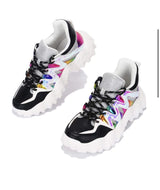 Cape Robbin Shoes Low Top Lace Up Neon Multi Color Sneakers