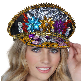 Diamond Police Hat - Multi Col