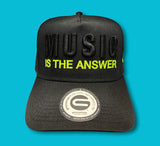 Grooveman Music Hats 5 Panel Mid Profile Baseball Cap Music is the Answer