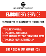 Grooveman Music Hats Custom Embroidery 5-Panel Caps