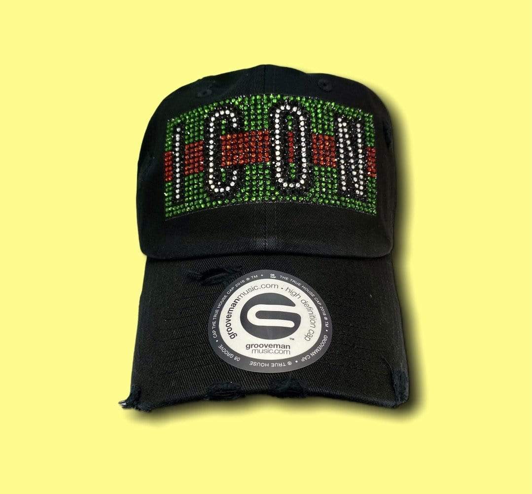Grooveman Music Hats Icon Rhinestone Vintage Dad Hat