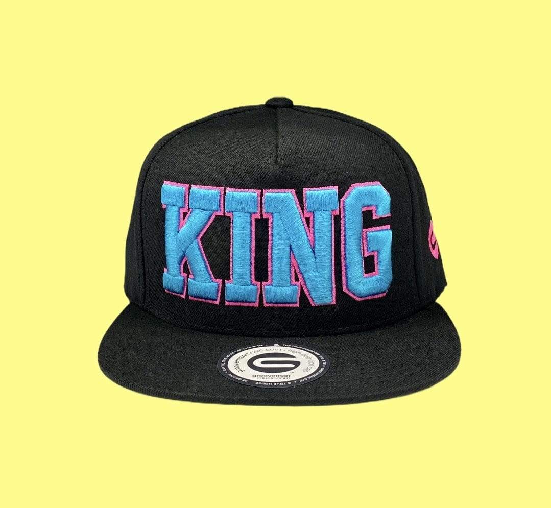 Grooveman Music Hats King Outline Snapback Hat
