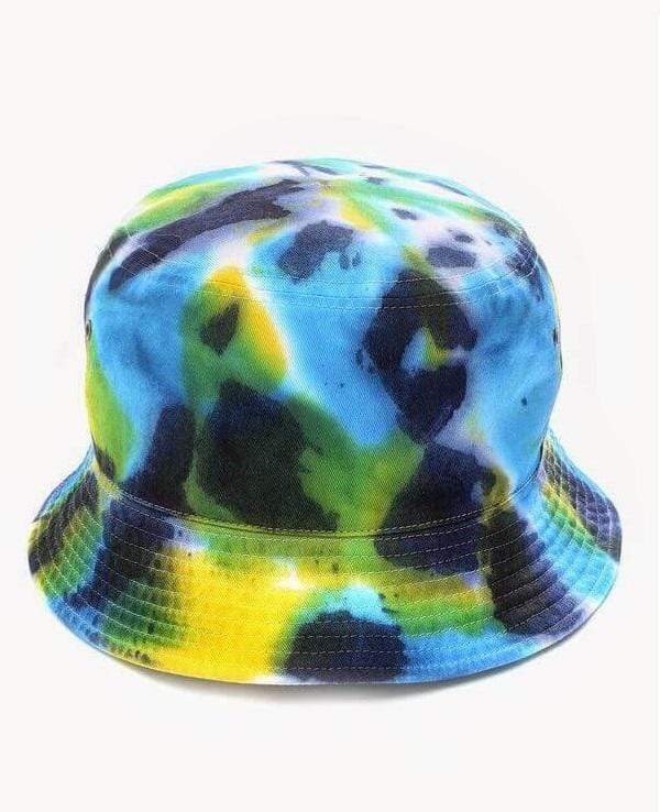 Grooveman Music Hats L/XL / Blue/Yellow Tie-Dye Bucket Fitted Hat