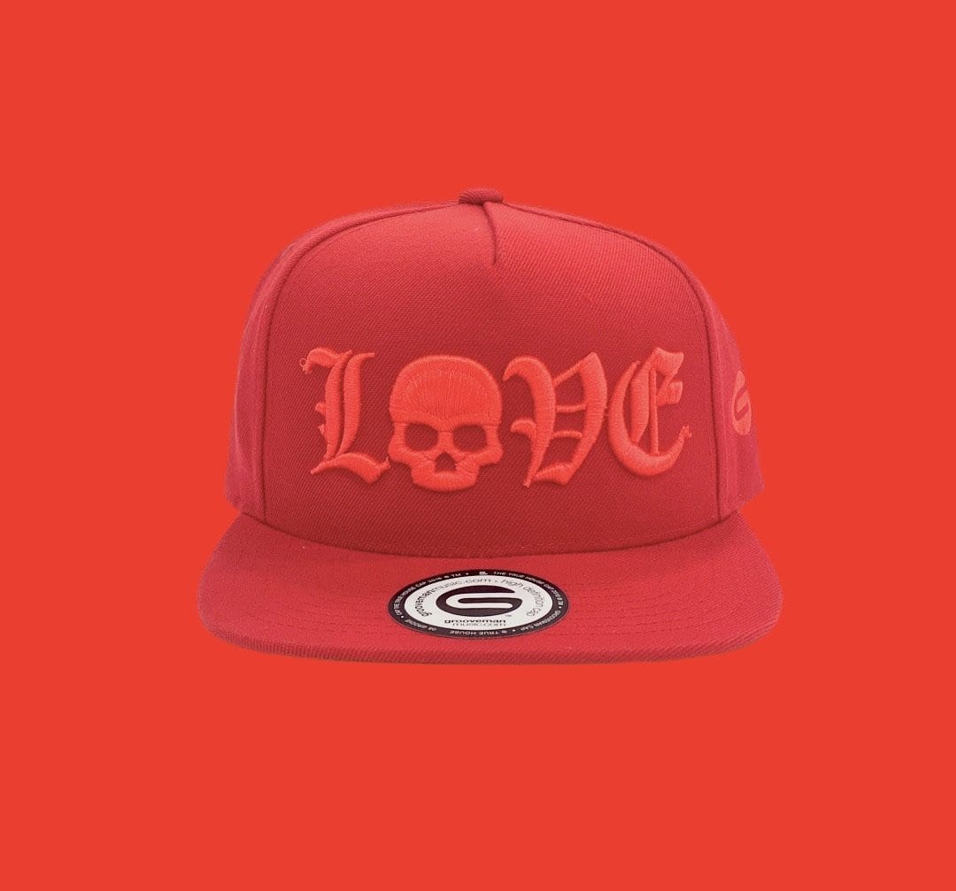 Grooveman Music Hats Love skull Snapback Hat